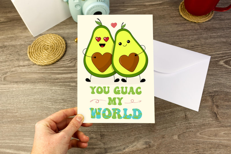 Delightful 'You Guac My World' Greeting Card - Perfect for Avocado Lovers and Special Occasions. Shop now on Etsy
