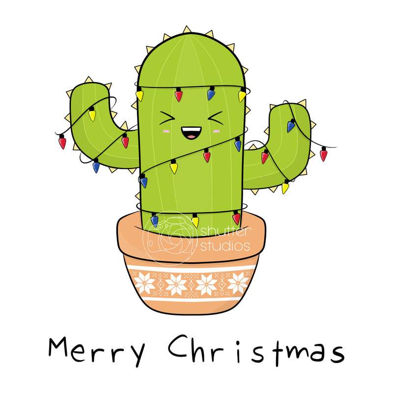 Merry Christmas with a twist - An alternative Christmas tree idea featuring a cactus Christmas tree wrapped with Christmas lights. Perfect for plant lovers and those looking for unique holiday decor. Check out our funny Christmas cards featuring cacti and potted plants!