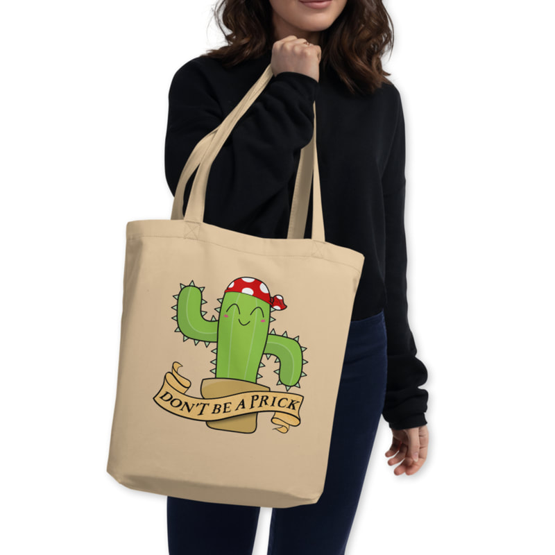 Be Eco-Friendly and Stylish with Our 'Don't Be a Prick' Cactus Tote Bag - Embrace Sustainability and Carry Your Essentials in Style! Available now on Etsy