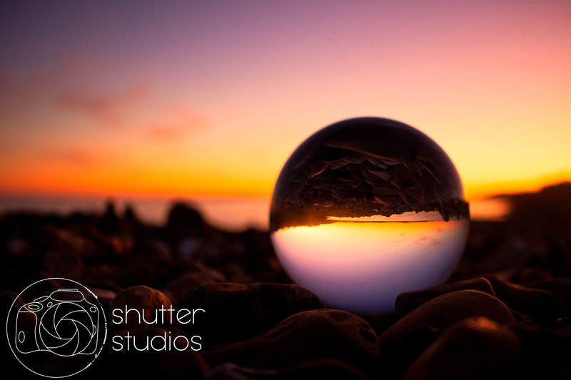Bournemouth beach abstract landscape photography with a ball lens - Alternative perspective nature photography capturing the beauty of England's seaside. Ball lens photography. 
