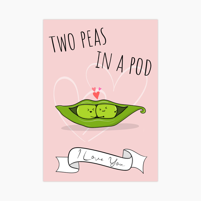 Express Your Love with our "Two Peas in a Pod" Greeting Card: Perfect for Anniversaries and Valentines. Adorable Peas Illustration and Heartwarming Message. Find it on our Thortful Page and Share the Love!