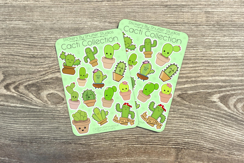Vibrant and Versatile Cacti Sticker Sheet - Perfect for Adding a Desert Vibe to Your Crafts and Accessories! Shop Now for Unique Cacti Stickers on Etsy!